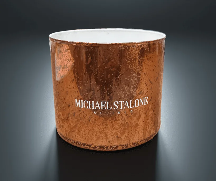 Copper metallic decorated candle jar