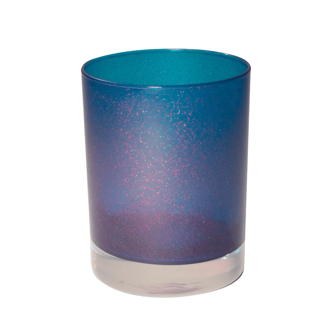 Glitter gradient glass container